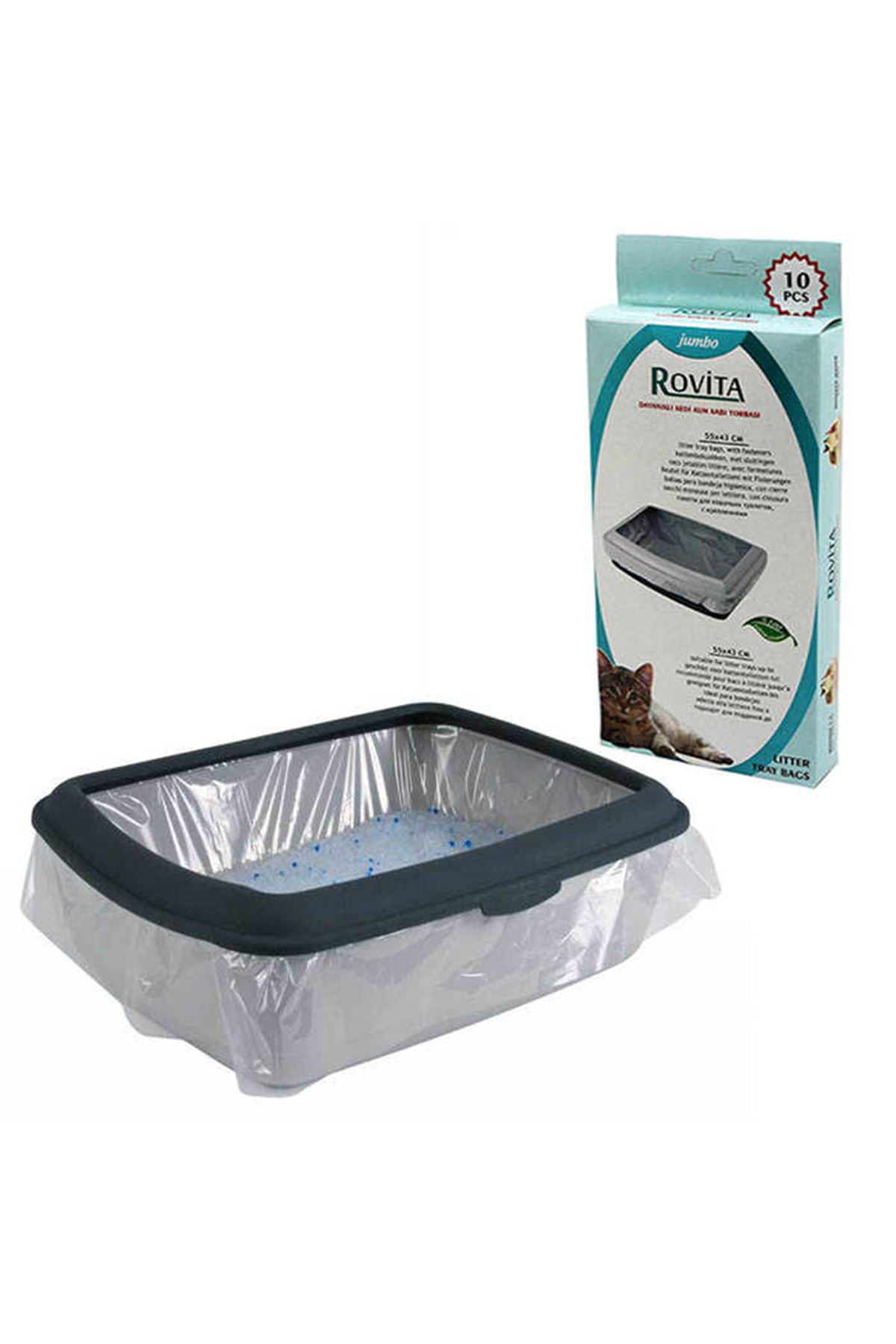 Rovita Dayanıklı Kedi Kum Kabı Torbası 55x43 cm 10lu