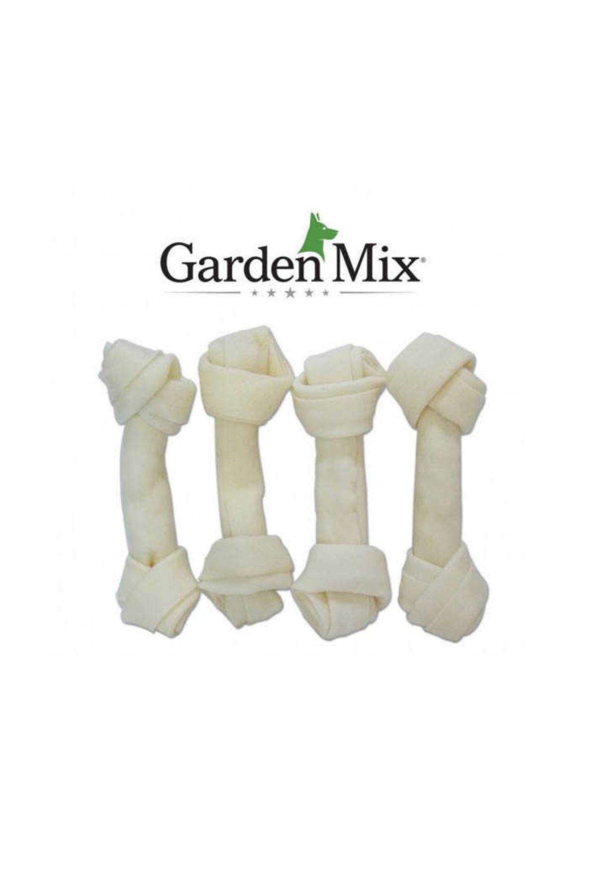 Gardenmix Beyaz Düğüm Deri Kemik 12-13 cm/4 lü