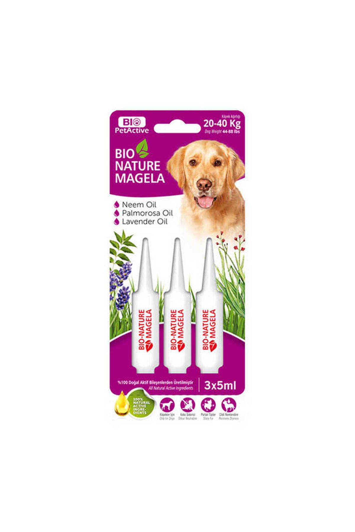 Bio Nature Magela Köpek Mor Ense Damlası 20-40 Kg 5ml