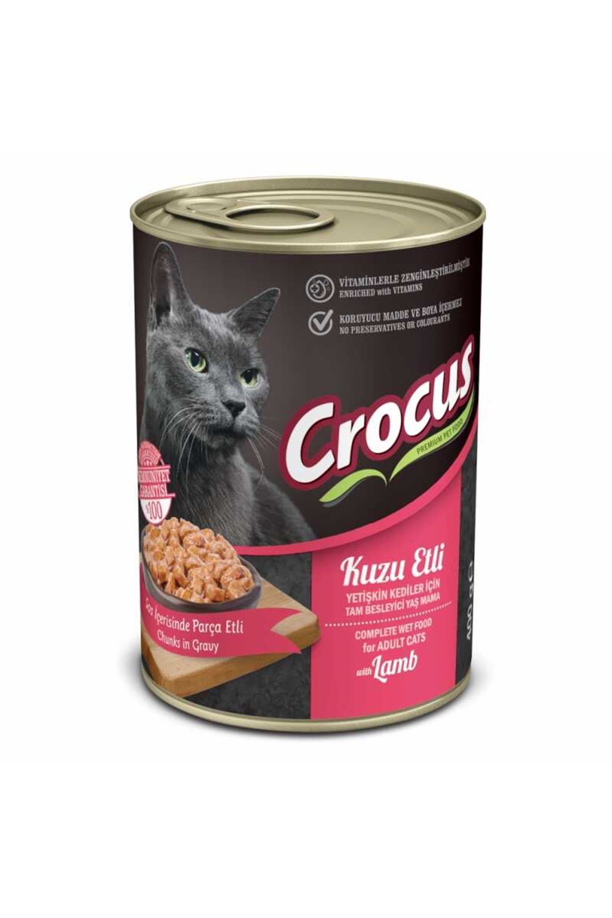 Crocus Yetişkin Kedi Kuzu Etli Yaş Mama 400gr