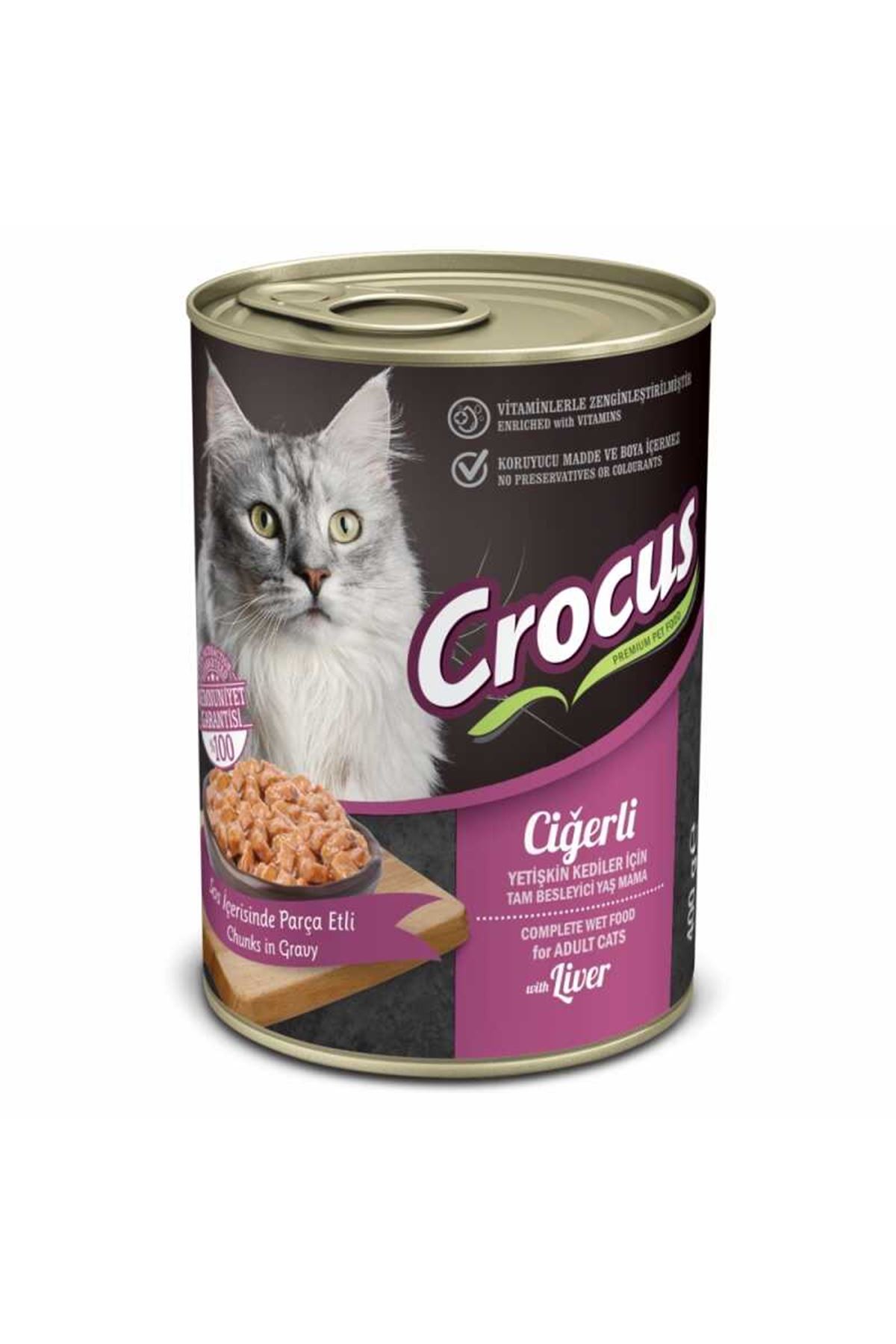 Crocus Yetişkin Kedi Ciğerlii Yaş Mama 400gr