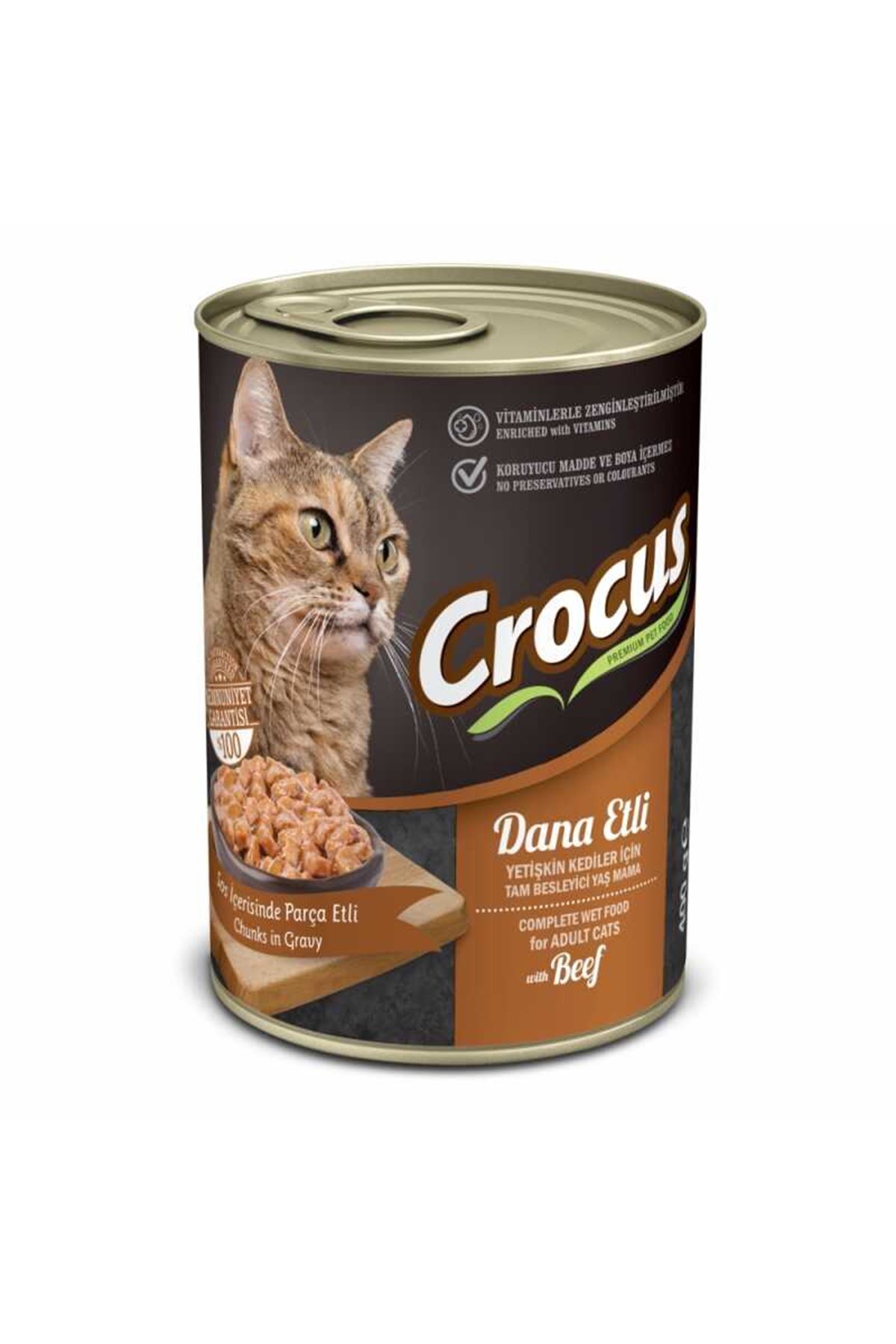 Crocus Yetişkin Kedi Dana Etli Yaş Mama 400gr