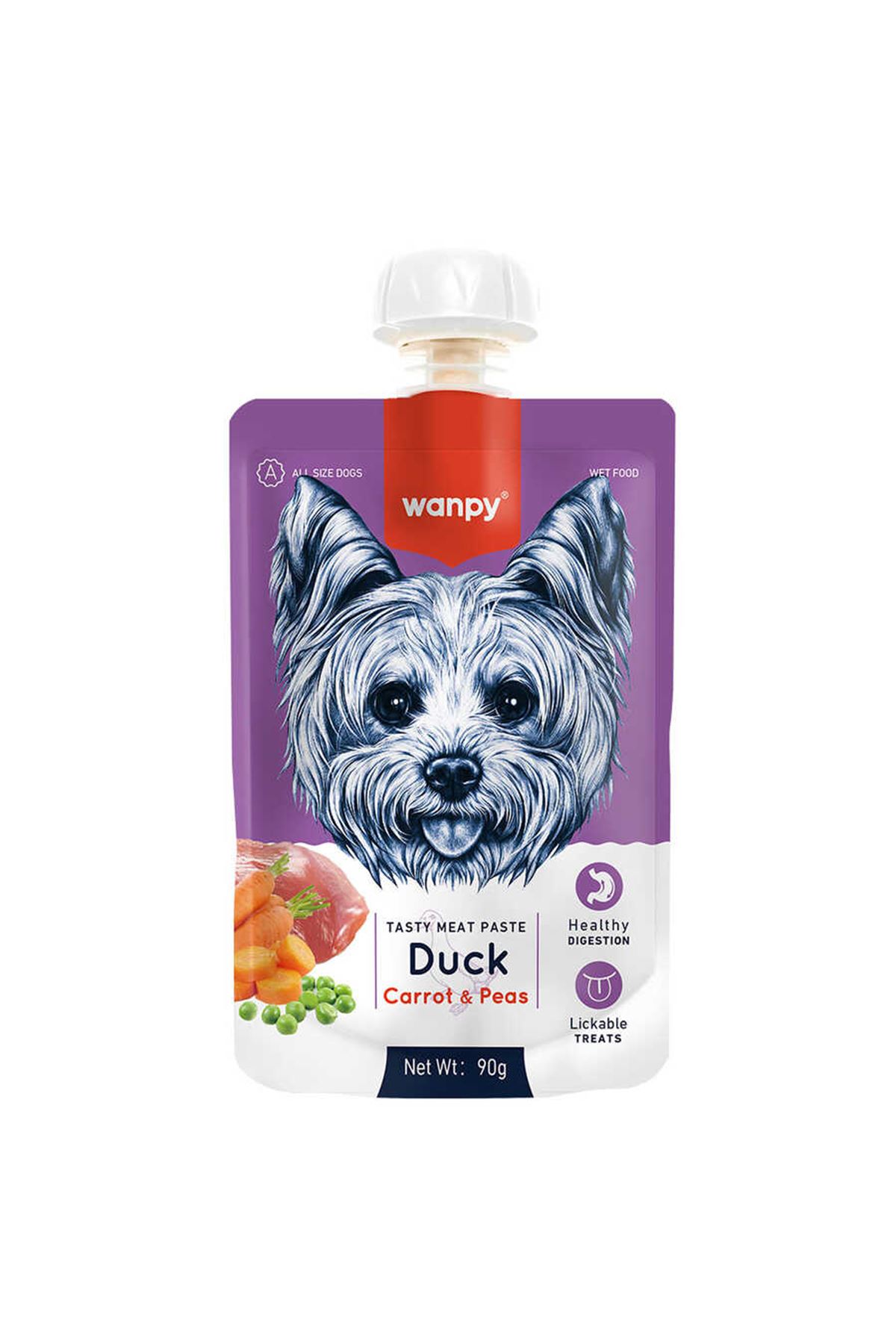 Wanpy Ördek Havuç Bezelye Köpek Et Ezmesi 90gr
