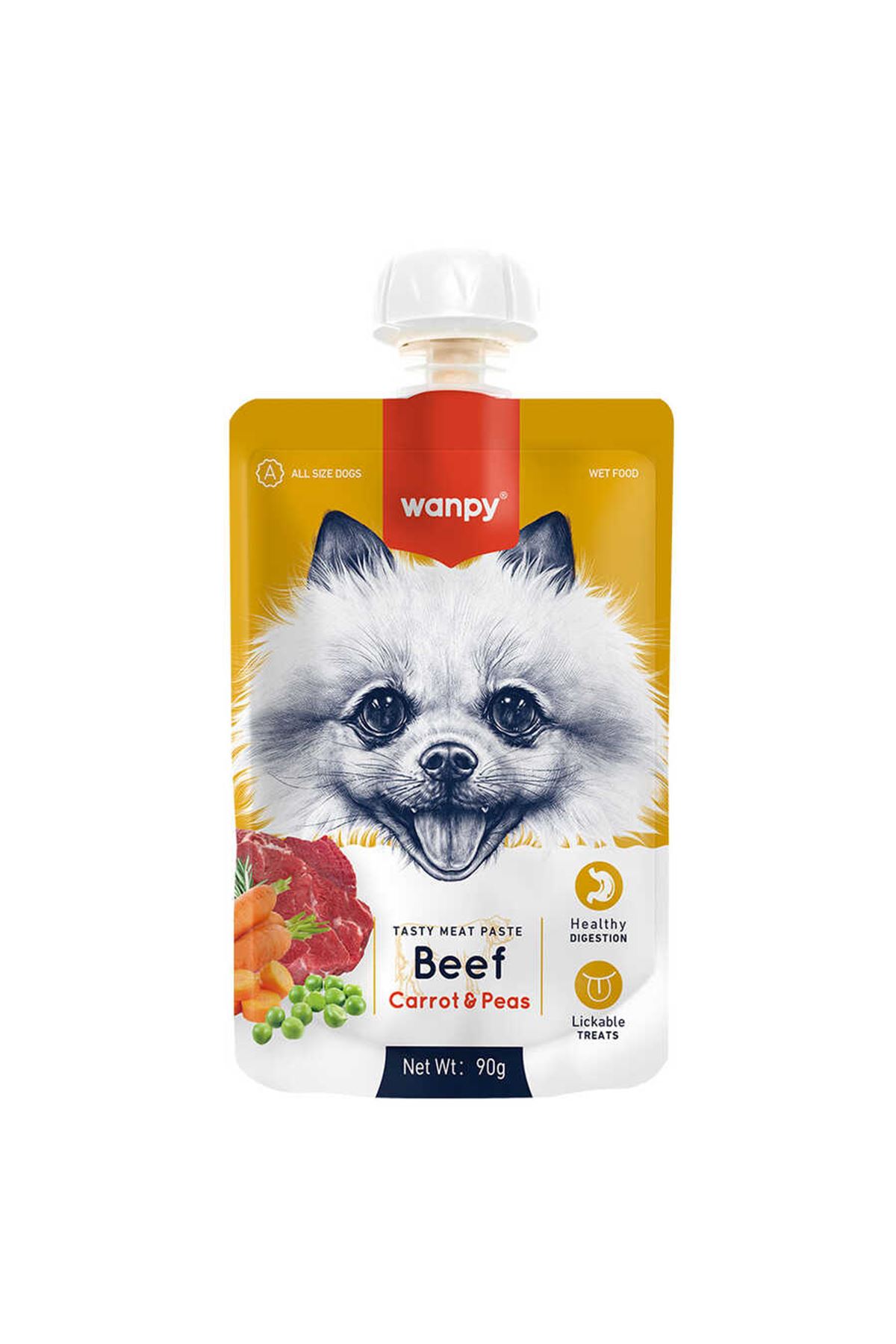 Wanpy Sığır Eti Havuç Bezelye Köpek Et Ezmesi 90gr