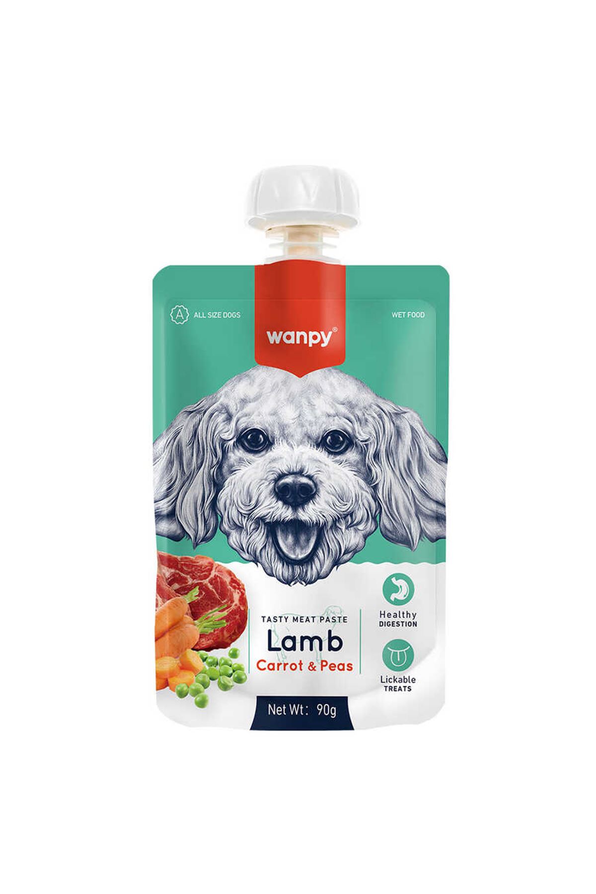 Wanpy Kuzu Eti Havuç Bezelye Köpek Et Ezmesi 90gr