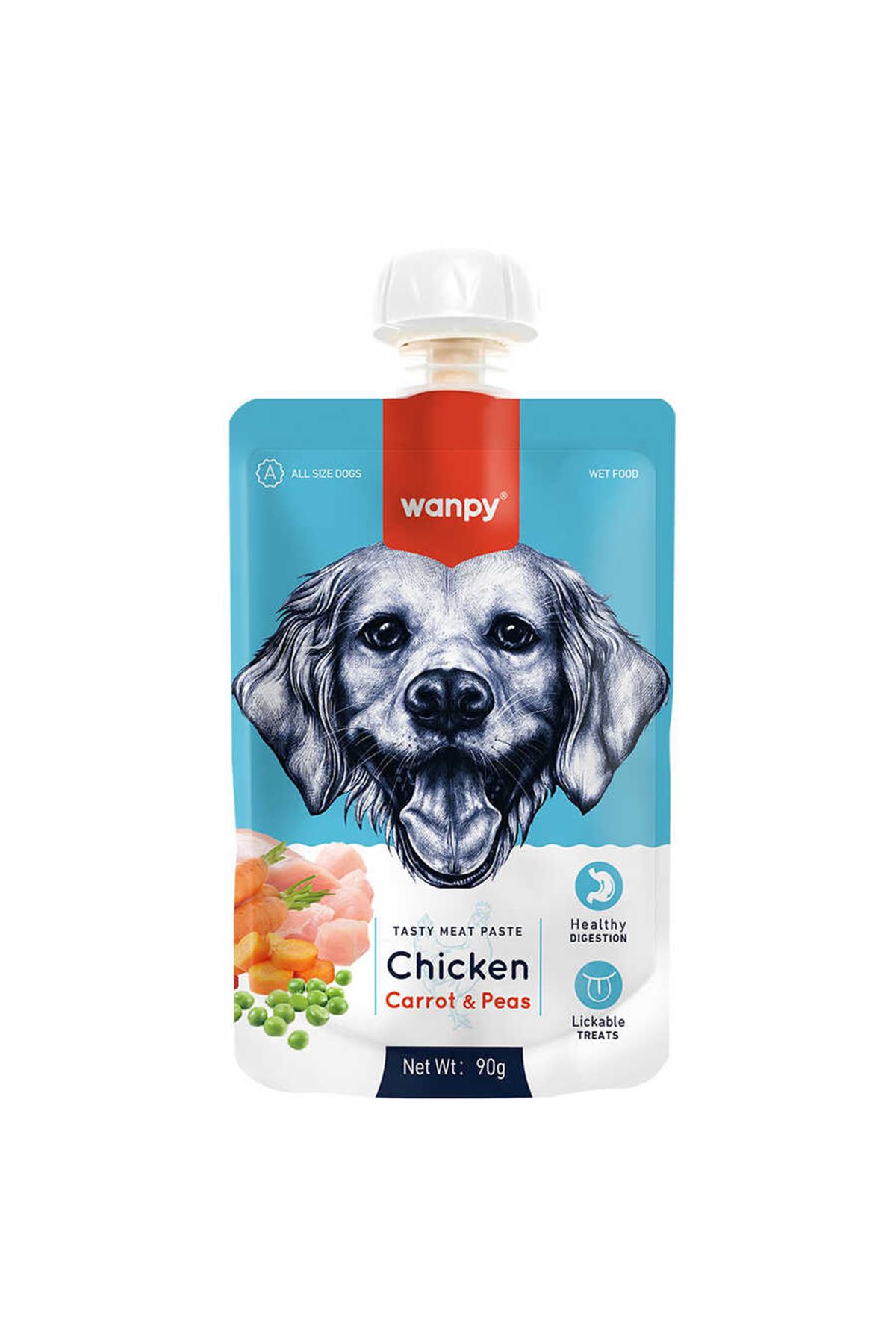 Wanpy Tavuklu Havuç Bezelye Köpek Et Ezmesi 90gr