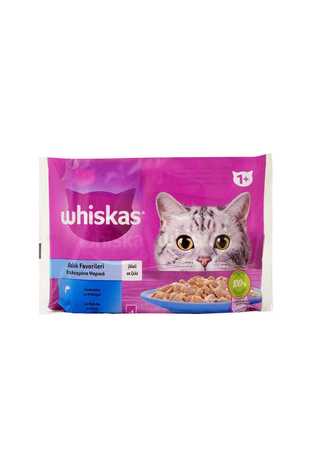 Whiskas Balık Favorileri Somonlu Ton Balıklı  85grx4 lü Paket
