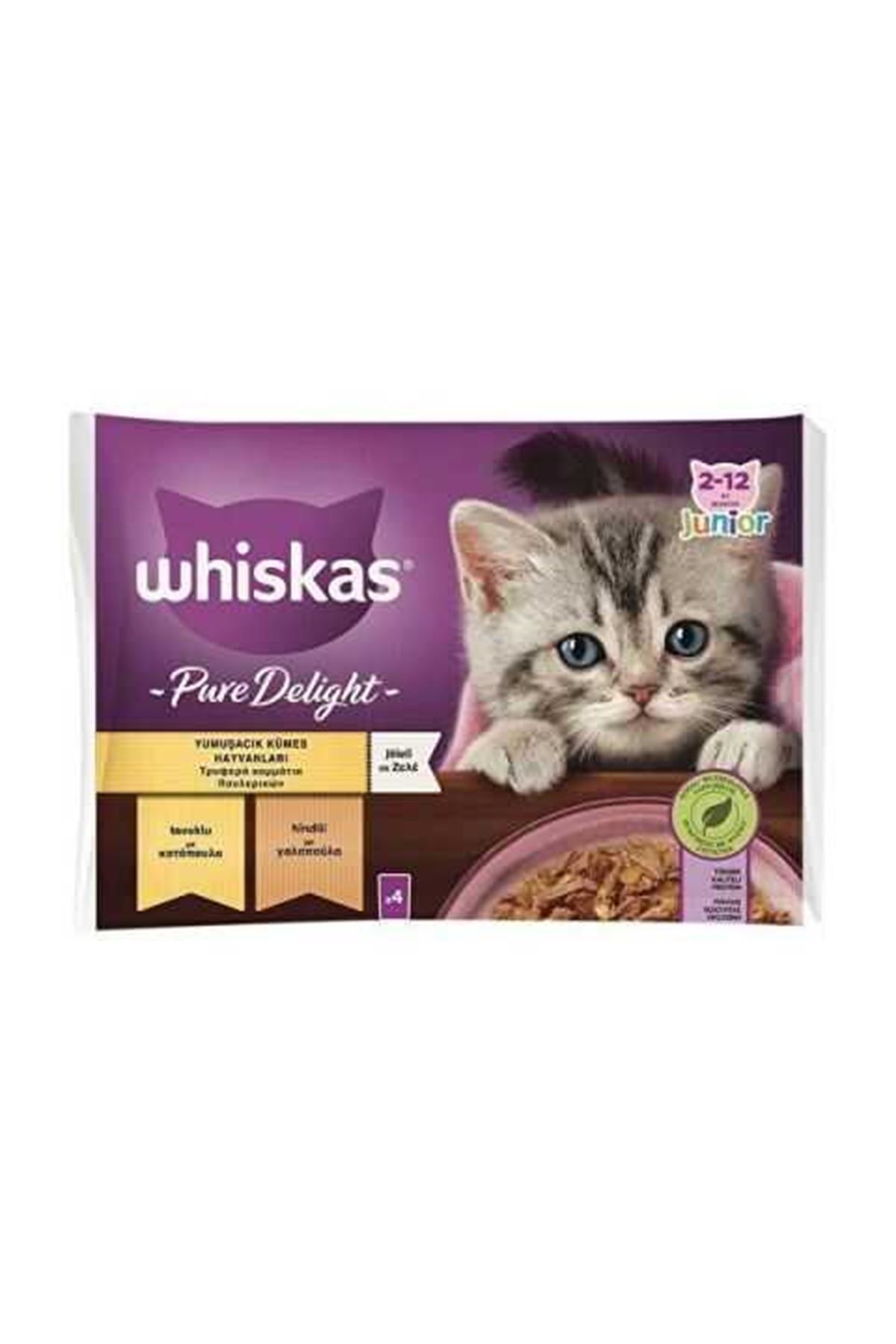 Whiskas Güveç Kümes Hayvanlı Yavru Kedi Konservesi 85gr x 4 Paket
