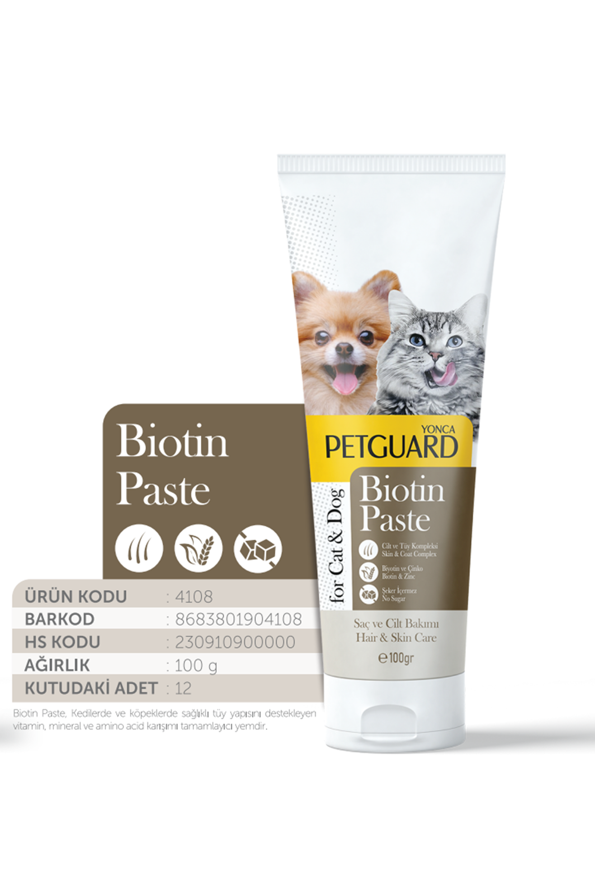 Petguard Biotin Kedi Köpek Paste 100gr