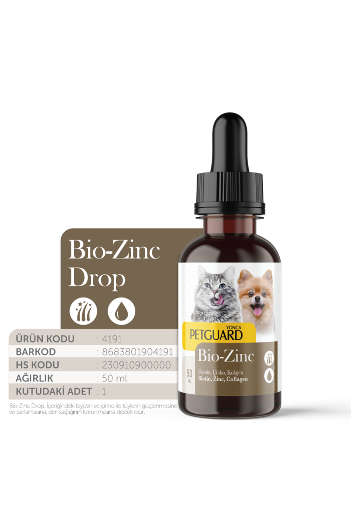 Petguard Bio-Zinc Damla Kedi Köpek 50 ml