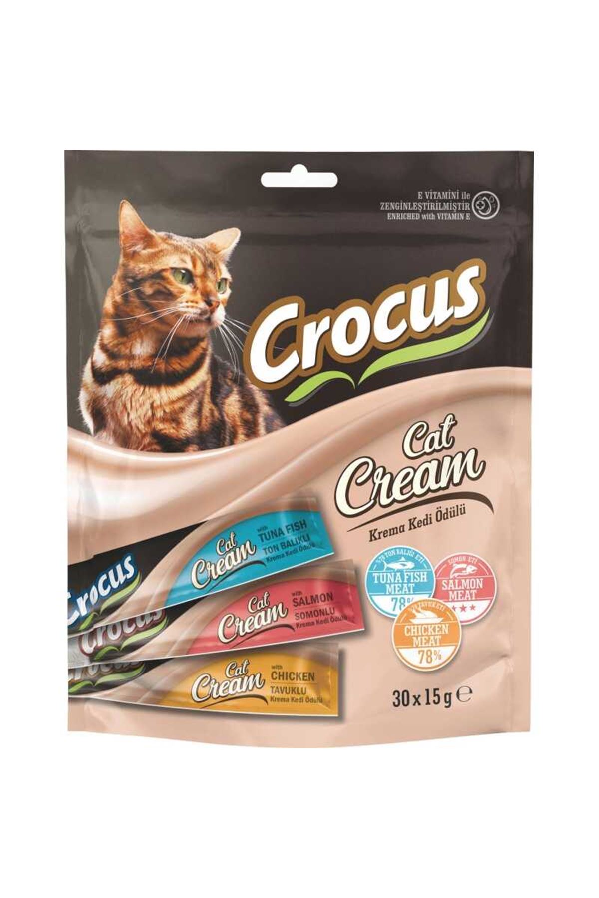 Crocus Karışık Çoklu  Krema Kedi Ödülü 30*15 Gr