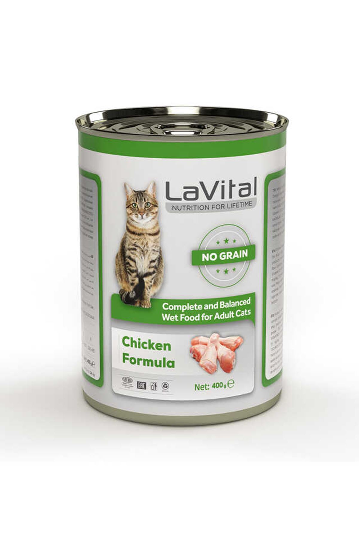 LaVital Tahılsız yetişkin  Yaş Kedi Maması(Adult) Ezme Tavuklu Etli  400Gr
