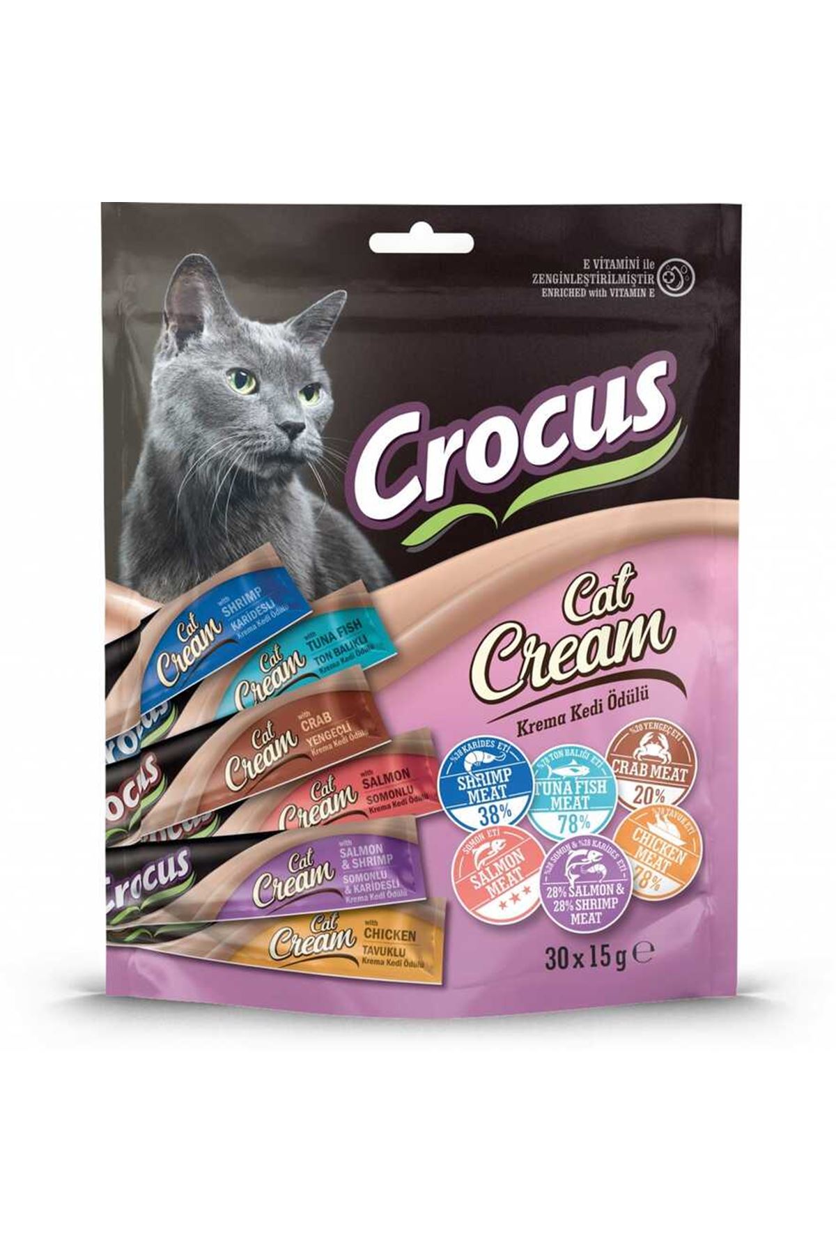 Crocus Multipack  6 Çeşit Krema  Kedi Ödülü 30*15 Gr