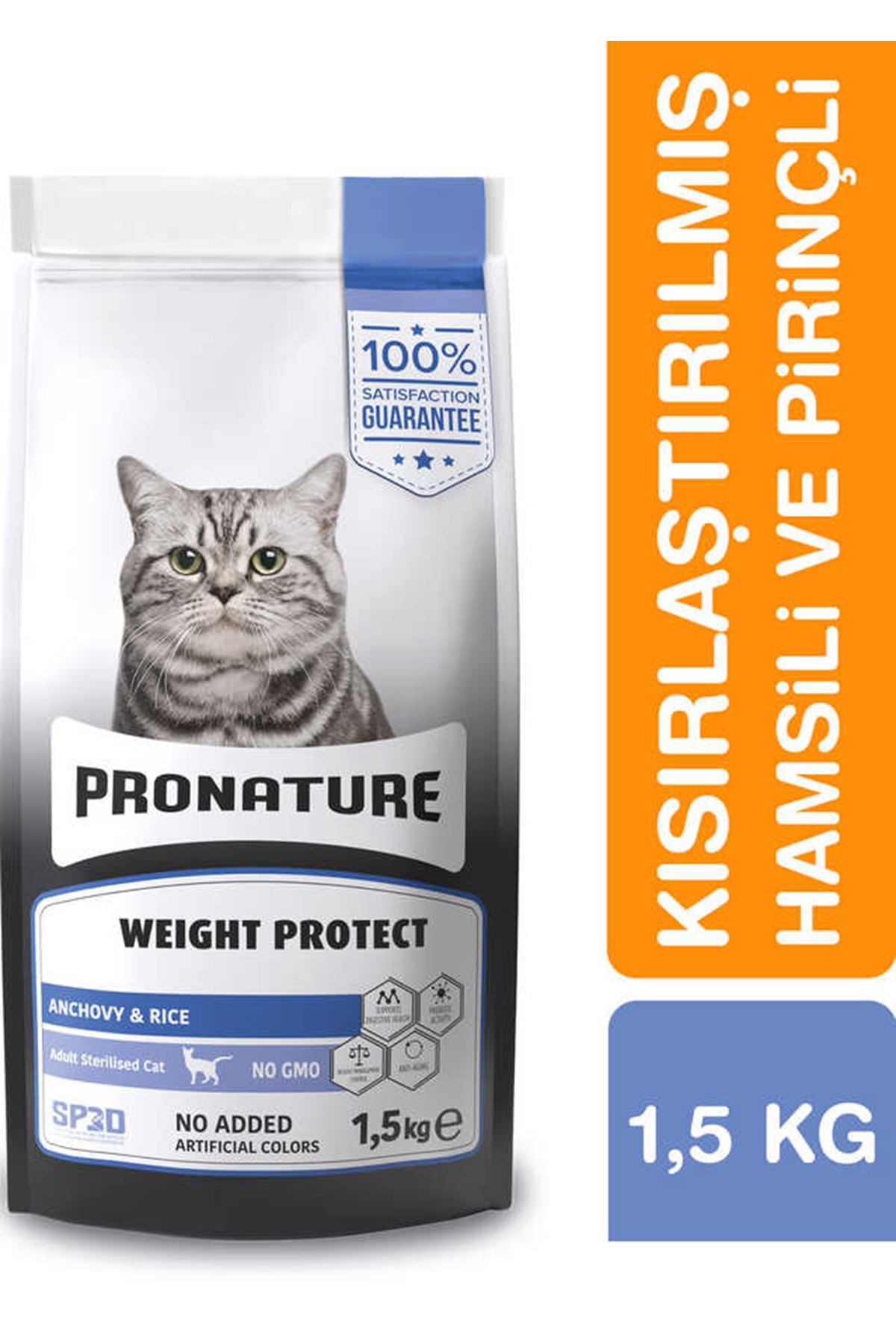 Pronature KısırlaştırılmışYetişkin Kuru  Kedi Hamsili ve Prinçli 1,5kg