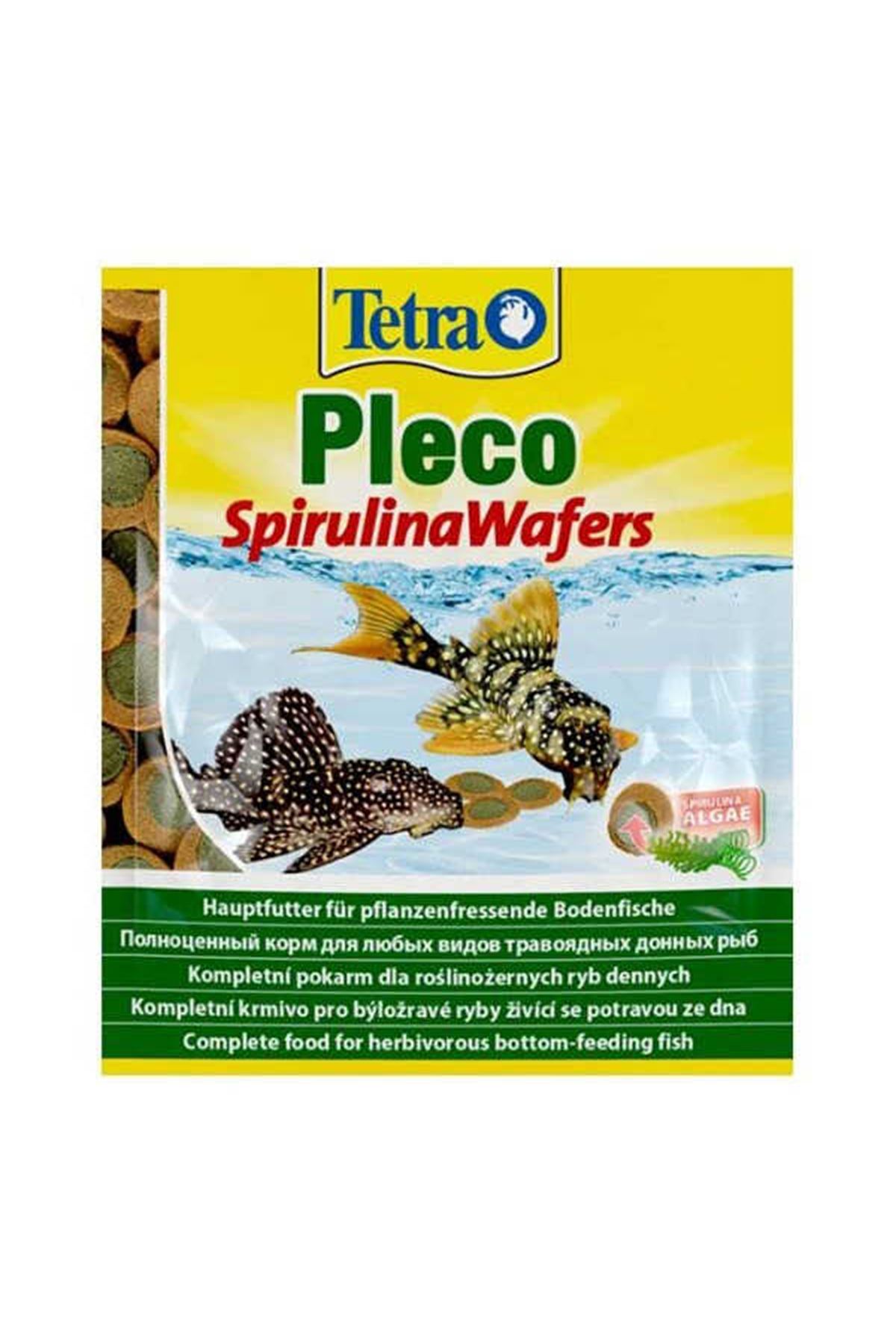 Tetra Pleco Spiriluna Wafers Bitkisel Dip  Balık Yemi-15Gr