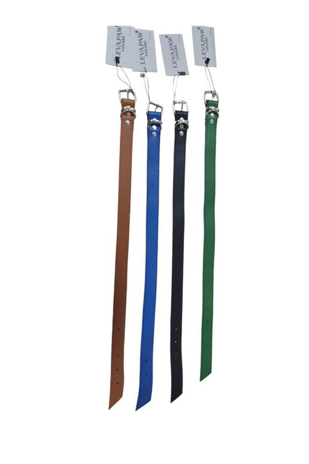 2,8 MM Deri Yan Dikişli Köpek Tasması 2,5 cm  XL  boy