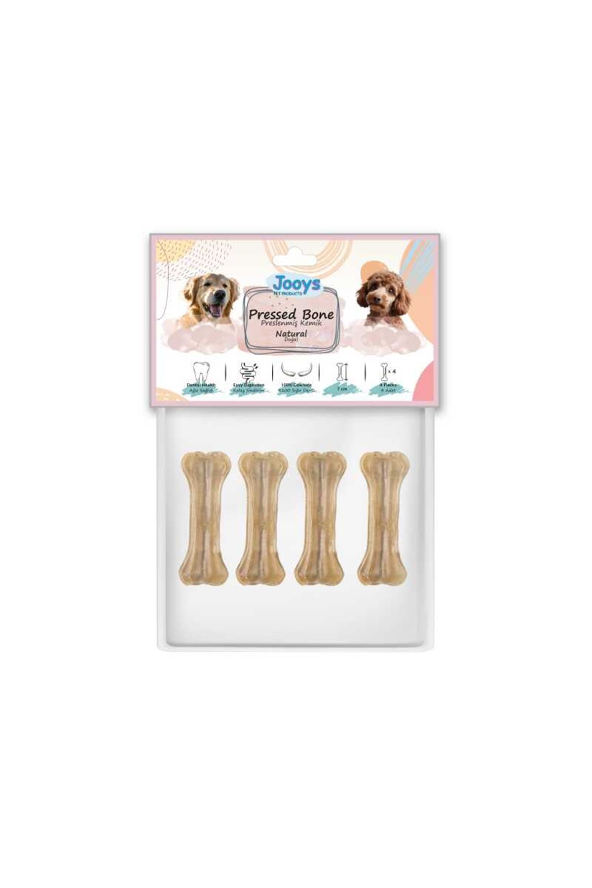 Jooys 7cm Naturel Pres Kemık 4 Lü