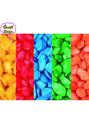 REF-191 Gökkuşağı Fanus Çakılı 10 mm 350 gr 30 lu Paket