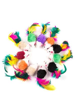 YN-P007 Renkli Tüylü Peluş Fare 4 cm