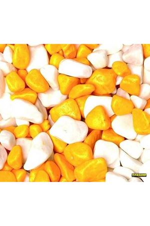 REF-187 Sarı Beyaz Fanus Çakılı 350g (15 li Paket)