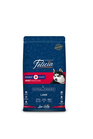 Felicia 3 kg Kolajenli Kuzulu M/Large Az Tahıllı Breed HypoAllergenic Köpek Maması