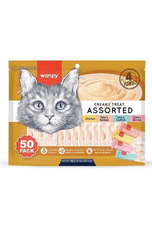 Wanpy Karışık 4 Lezzetli Krema Kedi Ödülü  50x14gr