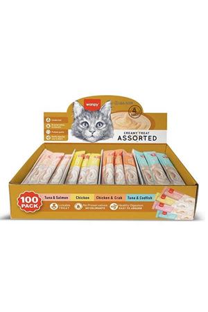 Wanpy Karışık 4 Lezzetli 100 lü Krema Kedi Ödülü 100x14gr