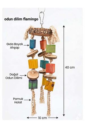 Odun Dilim Flamingo Kuş Uyuncağı