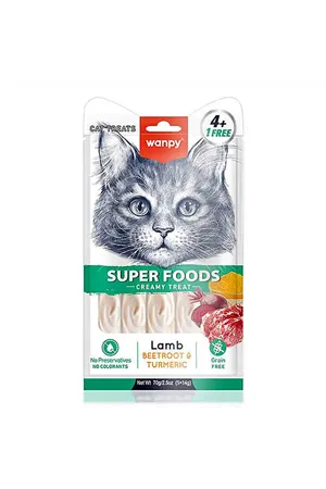 Wanpy Superfood Kuzulu Pancar ve Zerdeçallı Krema Kedi Ödülü 5x14gr