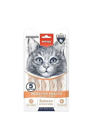 Wanpy Digestive Health Support Somon Balıklı ve Tavuklu Fonksiyonel Krema Kedi Ödülü 5x14gr
