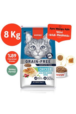 Wanpy Tahılsız Tavuklu Yetişkin Kedi Maması  8 Kg