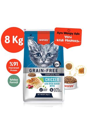 Wanpy Tahılsız Tavuklu Yavru Kedi Maması  8 Kg