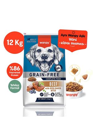 Wanpy Tahılsız Sığır Etli Yetişkin Köpek Maması  12 Kg